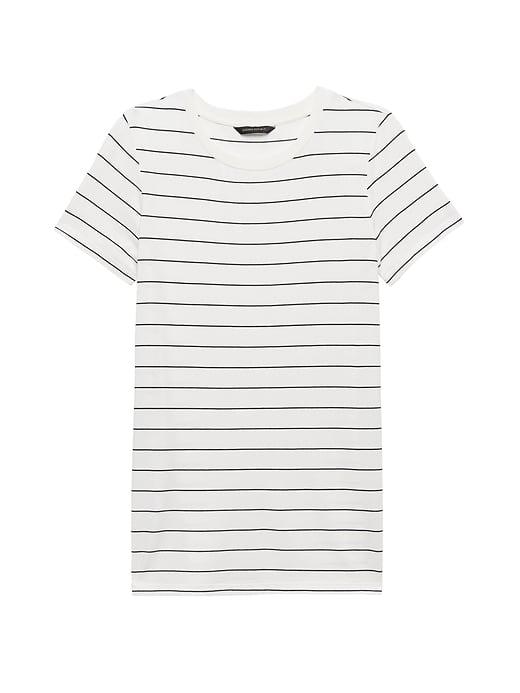 Banana Republic Womens Stretch-modal Side-slit Tunic Stone Stripe Size M