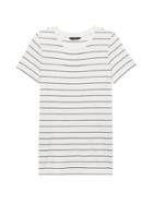 Banana Republic Womens Stretch-modal Side-slit Tunic Stone Stripe Size M