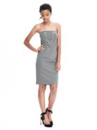 Banana Republic Womens Exposed Dart Strapless Dress - Gray Heather