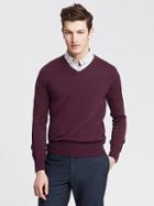 Banana Republic Silk Cotton Cashmere Vee Pullover Size L Tall - Elderberry