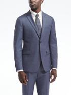 Banana Republic Mens Slim Solid Wool Suit Jacket Bright Blue Size 40