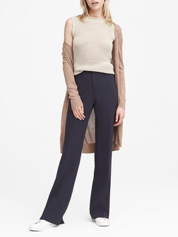 Banana Republic Womens Blake Wide Leg-fit Machine-washable Bi-stretch Pant Navy Size 0