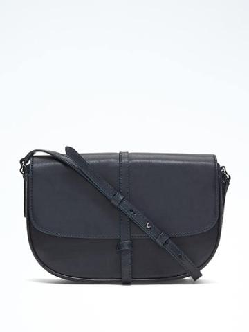 Banana Republic Half Moon Flap Crossbody - Navy