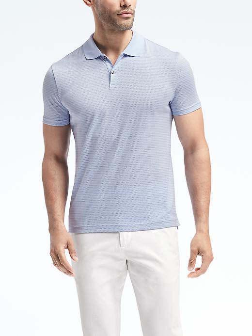 Banana Republic Slim Pique Birdseye Jacquard Polo