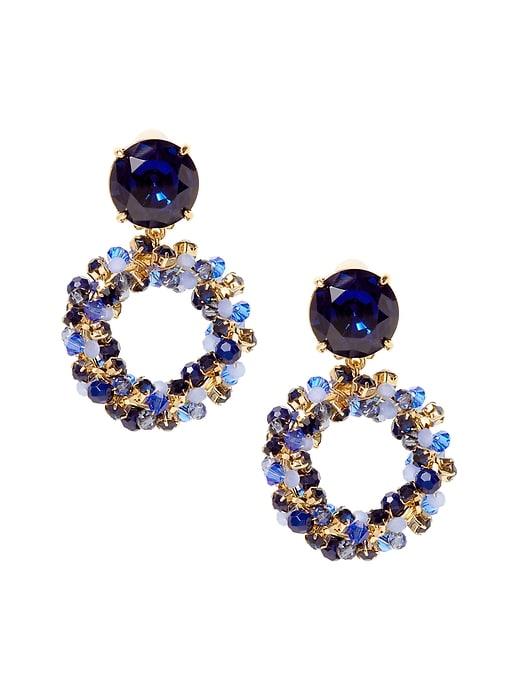 Banana Republic Womens Cascading Bead Clip-on Earring Coastal Blue Size One Size