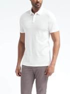 Banana Republic Mens Herringbone Textured Polo - White