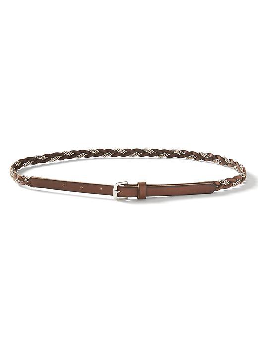Banana Republic Beaded Woven Leather Belt Size L - Brown