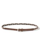 Banana Republic Beaded Woven Leather Belt Size L - Brown