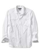Banana Republic Mens Camden Fit Utility Shirt Size L Tall - White