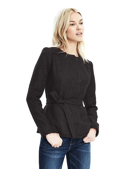 Banana Republic Tweed Boucle Jacket - Black