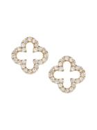 Banana Republic Womens Pave Open Clover Stud Earring Gold Size One Size