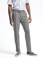 Banana Republic Mens Heritage Slim Gray Wool Linen Suit Trouser - Light Gray