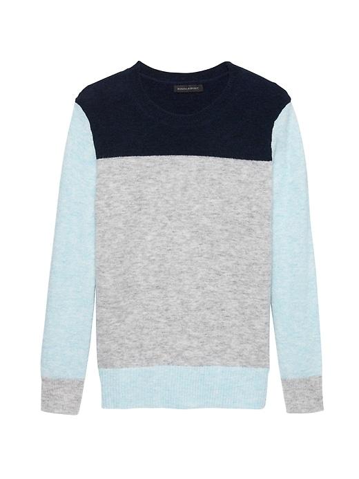 Banana Republic Womens Aire Color-block Crew-neck Sweater Blue Multi Size M