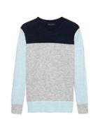 Banana Republic Womens Aire Color-block Crew-neck Sweater Blue Multi Size M