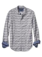 Banana Republic Mens Grant Fit Custom 078 Wash Triangle Shirt Size L Tall - Urban Gray