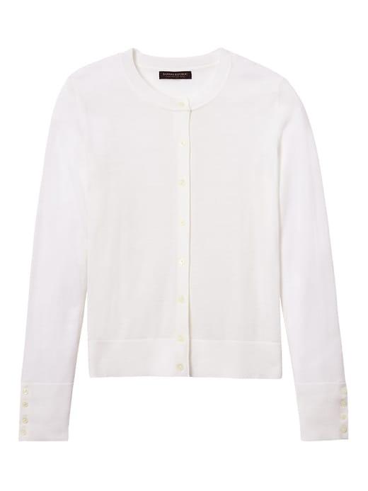 Banana Republic Womens Machine Washable Merino Button Cuff Cardigan - Cocoon