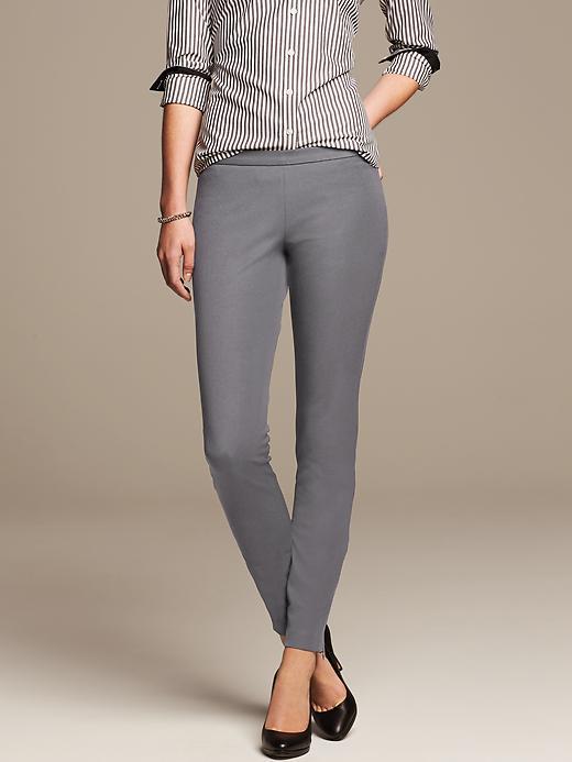 Banana Republic Womens Sloan Fit Slim Ankle Zip Pant Size 10 Petite - Silky Coal