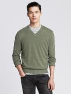 Banana Republic Silk/linen Vee Pullover Size M Tall - Antique Sage