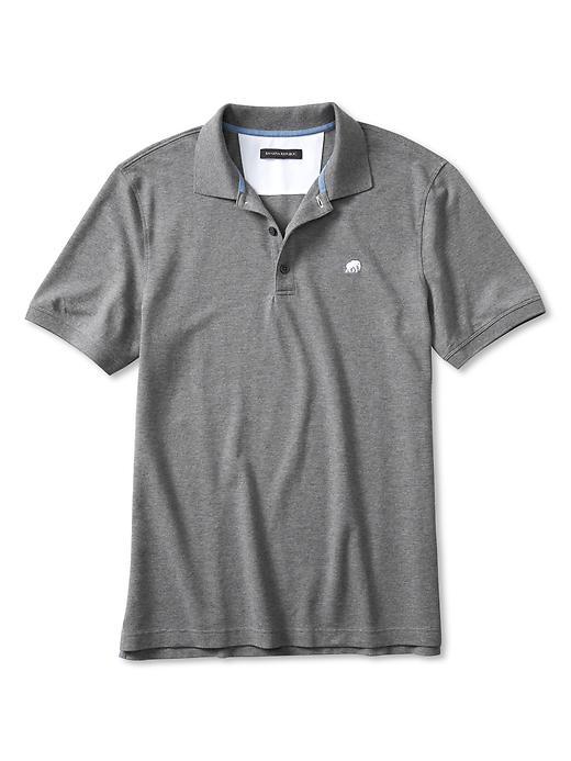 Banana Republic Mens Signature Pique Polo Size L Tall - Gray Sky