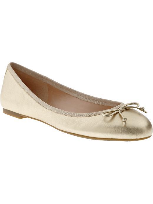 Banana Republic Womens Ashley Bow Ballet Flat Size 10 - Gold