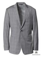 Banana Republic Mens Slim Monogram Gray Plaid Italian Wool Suit Jacket - Blue Gray