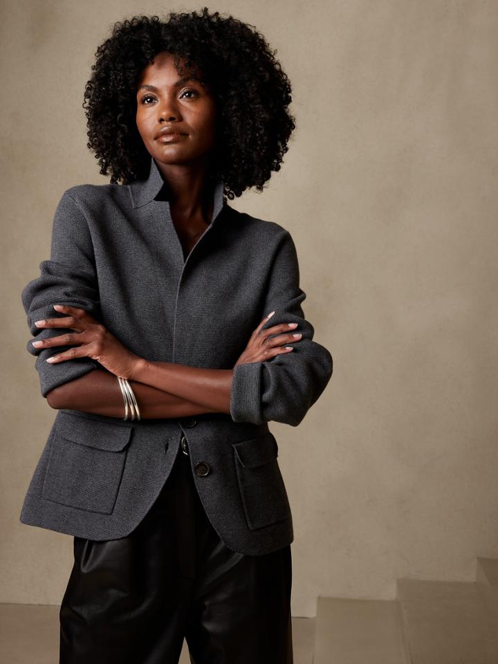 Milano-stitch Sweater Blazer