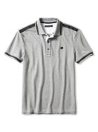 Banana Republic Mens Slim Fit Bemis Stripe Pique Polo Size L Tall - Gray Heather