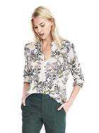 Banana Republic Dillon Fit Botanical Print Shirt - Cream