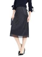 Banana Republic Womens Knit Foil Midi Skirt - Midnight Navy