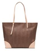 Banana Republic Womens Grasscloth Buckle Tote Brown Size One Size