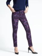 Banana Republic Womens Sloan Fit Floral Skinny Ankle Pant - Purple Flower