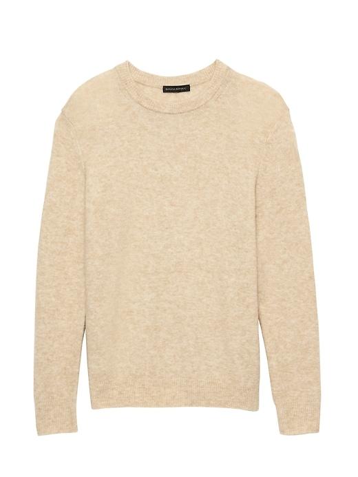 Banana Republic Womens Petite Plush Wool Blend Crew-neck Sweater Camel Size S