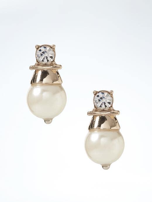 Banana Republic Pearl Heirloom Stud Earring - Cream