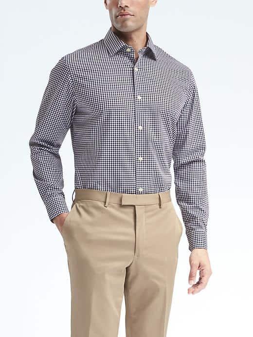 Banana Republic Mens Classic Fit Non Iron Navy Shirt - Navy