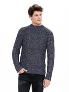 Banana Republic Mens Heritage Cable Knit Pullover Size L Tall - Navy