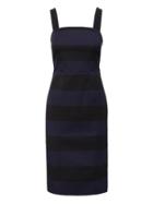 Banana Republic Womens Stripe Square-neck Bi-stretch Sheath Dress Navy & Black Stripe Size 18