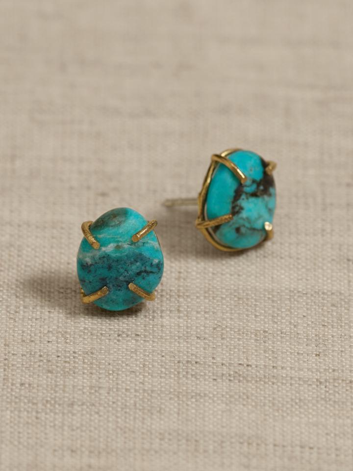 Turquoise Stud Earrings | Aureus + Argent