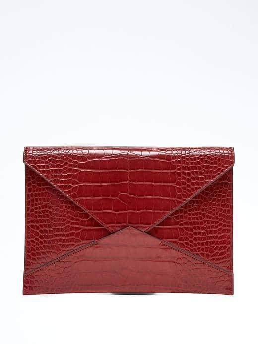 Banana Republic Medium Envelope Pouch - Red Dahlia