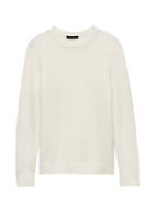 Banana Republic Womens Petite Plush Wool Blend Crew-neck Sweater Ivory White Size Xs