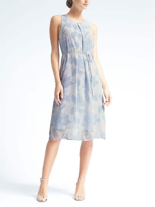 Banana Republic Womens Ginger Floral Knit Overlay Dress - Fresh Blue