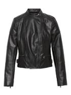 Banana Republic Womens Vegan Leather Moto Jacket Black Size L
