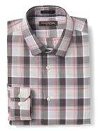 Banana Republic Mens Grant Fit Non Iron Multi Plaid Shirt - Saucy Red