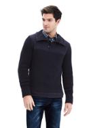Banana Republic Mens Heritage Mock Neck Pullover Size L Tall - Preppy Navy
