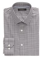 Banana Republic Mens Camden Standard-fit Non-iron Gingham Shirt Cabin Brown Size Xxs