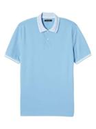 Banana Republic Mens Performance Pique Tipped Collar Polo - Blue Porcelain