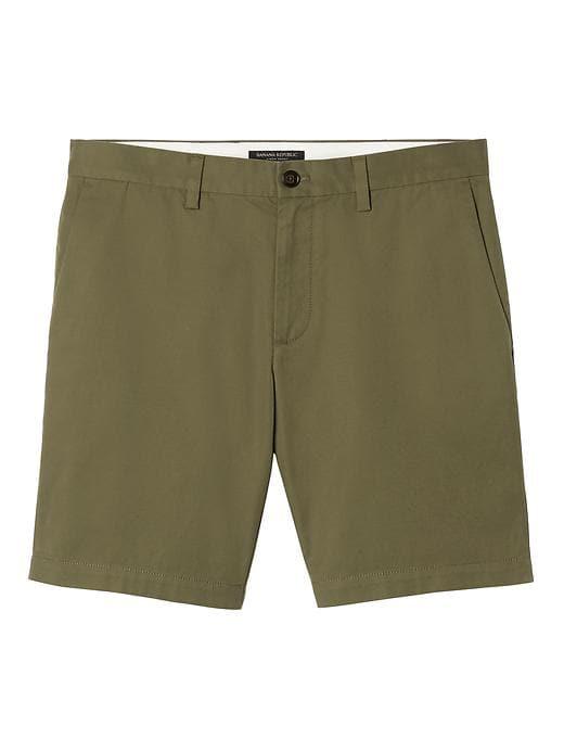 Banana Republic Mens Aiden Slim Stretch Cotton 9 Short - Green