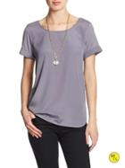 Banana Republic Womens Factory Rolled Sleeve Tee Size L Petite - Storm