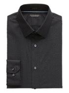 Banana Republic Mens Grant Slim-fit Non-iron Confetti Print Dress Shirt Black Size Xs