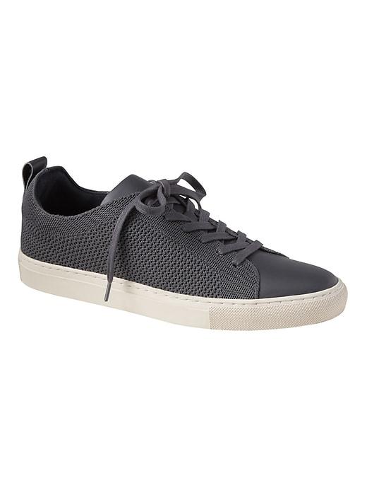 Banana Republic Mens Rhyley Open-knit Lace-up Sneaker Dark Steel Size 12