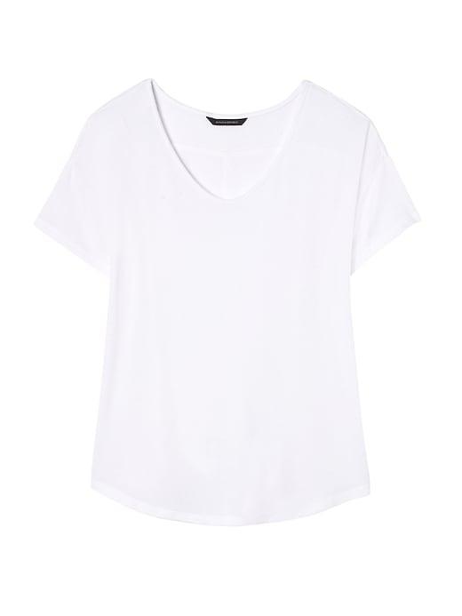 Banana Republic Womens Soft Jersey Swoop Tee White Size Xxl